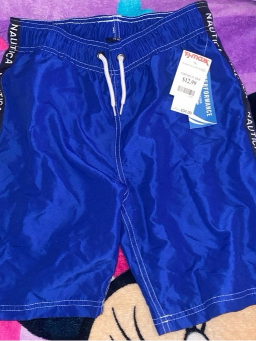 Nautica Royal Blue Boys' Swim Shorts with Drawstring